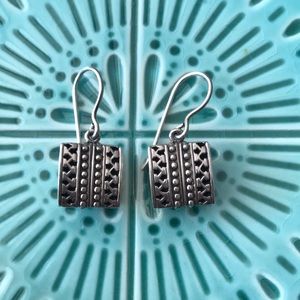 Sterling silver square dangle earrings